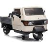 Piston Car Ape Car Piaggio Elettrica per Bambini Beige con Ruote EVA e Telecomando
