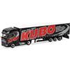 Herpa Modellino camion DAF XG+ autoarticolato telonato KUBO, miniatura in scala 1:87, pezzo da collezione, Made in Germany, plastica