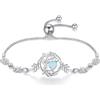 FANCIME Bracciale Albero della Vita con Pietra di Nascita per Donna, in Argento Sterling 925, Ciondolo Albero della Vita, Gioielli, Regali per Donne, Donne, Ragazze, 23.0 Zentimeter, Opale