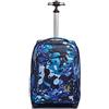 Invicta Trolley Scuola, Blu, Camo Shades, 2 in 1, Doppio Uso, Zaino con Carrello Fisso e Crossover System, Viaggio, Unisex