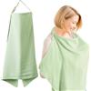 TULEBOLIAN Copri Seno Allattamento,Coperta Allattamento Al Seno Per Bambini, 75 * 95cm,Grembiule Per Allattamento,Coperta Per Allattamento Leggero Traspirante Cotone (Verde)