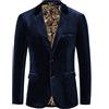 PJ Paul Jones - Giacca Sportiva da Uomo in Velluto, con Due Bottoni, vestibilità Aderente, per Cena, Ballo di fine Anno, Matrimonio, Navy, M