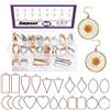 Swpeet Set di 80 lunette aperte in resina in 2 colori, 10 stili, 10 forme con cornice cava e lunette, stampi per gioielli, ciondoli per orecchini, collane, bracciali, artigianato fai da te (oro K,