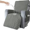 BXFUL Copripoltrona Relax Reclinabile Trapuntato 1 Posto Copridivano Copertura per Poltrona Universale per Protezione Divano con Fascia Elastica (S,Grigio chiaro)