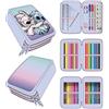 CERDÁ LIFE'S LITTLE MOMENTS Custodia Stitch a 3 scomparti - Colore lilla - 12,5 x 6,5 x 19,5 cm - Chiusura a cerniera - Include accessori - Prodotto originale disegnato in Spagna