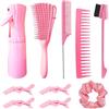 Gardenife Set di 10 spazzole per capelli con flaconi spray, spazzola districante per capelli ricci bagnati/asciutti, pettine e spazzola per capelli per donne, neonati e professionisti del salone - Include