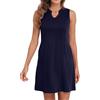 GRECERELLE Abito estivo da donna, casual, senza maniche, scollo a V, abito a canotta plissettato con tasche, blu navy, XXL