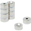 FIRST4MAGNETS Magnete al neodimio per motori, motori elettrici, turbomacchine e sensori, 20 mm di diametro x 10 mm di spessore x 5,2 mm c/lavandino, trazione 11 kg (nord)