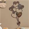 Wallity Accessorio decorativo da parete in metallo dipinto a mano, colore antico, 35 x 21 cm, corpo in metallo resistente da 1,5 mm, decorazione unica per la casa con texture distintiva