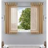 Gardinenbox 61000CN - Set di 2 tende trasparenti per soggiorno, in voile, con passanti, con chiusura a nastro, 175 x 140 cm (altezza x larghezza), colore: sabbia