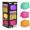 Schylling NeeDoh Teenie Cool Cat - Giocattolo sensoriale da schiacciare, contiene 3 mini globi groovy, 3,8 cm di larghezza, il colore può variare (1 pezzo)