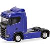 Herpa Camion Scania CS 20 ND trattore 2 assi, blu oltremare, miniatura in scala 1:87, pezzo da collezione, Made in Germany, plastica
