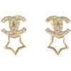 CHANEL Pre-Owned - Orecchini placcati oro con strass, perle sintetiche CC e chiusura a pressione 2024 - Donna - placcatura in oro/pietre sintetiche...