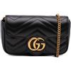Gucci Pre-Owned - Borsa a tracolla Super Mini GG Marmont in pelle matelassè con battente 2016-2025 - Donna - pelle di vitello - Taglia unica - Nero