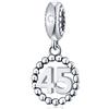 CHAWIN Ciondolo in argento Sterling 925, adatto per braccialetti Pandora, collane e catene a serpenti, numeri a scelta (10-60), perfetto per compleanni e anniversari, normal, Metallo Zirconia cubica