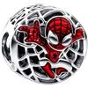 Genérico Ciondolo Spiderman Marvel City dall'alto, in argento sterling 925, compatibile con ciondoli Pandora e molti altri bracciali con ciondoli., Pequeño, Argento, Colori