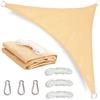KANWOD RELY ON QUALITY KANWOD Vela Ombreggiante Triangolare, 4 x 4 x 4 m, Impermeabile, Protezione UV, Tessuto 180 g/m², Telo Ombreggiante Esterno per il Balcone, la Terrazza e il Giardino, Beige