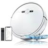 GIMERI Robot Aspirapolvere e Lavapavimenti Batteria 4400 mAh WI-Fi Compatibile Alexa Google, Misure 320x78 mm Ricarica Automatica, Anticaduta, Lava Asciuga Aspira Pavimenti Aspirazione 2000 Pa