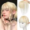 LesafeV Topper per capelli da donna, veri capelli umani, fatti a mano, base in pizzo con clip, extension da 20,3 cm, per uso quotidiano (4 x 6 cm biondo)