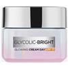 L'Oreal Paris L'Oréal Paris L'Oreal Paris Glycolic Bright Day Cream con SPF 17, 50 ml | Crema schiarente per la pelle con acido glicolico che minimizza visibilmente le macchie e rivela una pelle uniforme e tonica