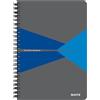 Leitz Office Quaderno a righe A5, copertina PP, rilegatura a spirale, apertura a 360 gradi, 180 pagine/90 fogli, carta certificata FSC (80 g/m²), per ufficio e scuola, Blu, 44991035