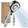 Nafall Soffione Doccia ad Alta Pressione con Filtro, Doccino per Doccia Anti Calcare con 5 Modalità,Shower Head with Filter, Filtro Doccino per Acqua Dura, Cloro Residuo, Batteri, Cromato Nero