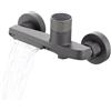 AMONENZ 2-Uscite Rubinetto per Doccia, Grigio Uscita Acqua Stile Cascata Miscelatore per Doccia, Temperatura Controllabile Rubinetto per Doccia da Muro, per Installazione Doccia Bagno