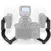 GODOX MF-DB Staffa Flash Flessibile con Doppi Supporti Flash Testa Girevole a 360° in Lega di Alluminio Regolabile Multiangolo con Vite Standard da 1/4 per Ritratto Macro Fotografia