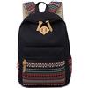 Lisirs Weinlese, zaino per la scuola, da donna, elegante e colorato, stile vintage, per donne, adolescenti, università, in tela, multicolore nero, 14 pollici,