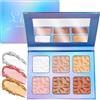 Lucoss Illuminante Viso Make Up Polvere Palette Illuminanti Viso,Cipria in Polvere Illuminante Shimmer Highlighter Iluminador(6 Colours)