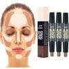 Cutiolly Contouring Stick,Highlighter Stick,Bastone Contorno,Doppio correttore Testina,Trucco Highlight,Concealer,Correttore,Strumento per il Trucco a Doppia Testa (Bianco avorio + marrone chiaro-3pcs)