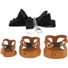 Briny River Set di 3 Imbracature E Guinzagli per Piccoli Animali con Guinzaglio Regolabile per Scoiattoli Gerbilli Cincillà E Ratti Marrone S/M/L