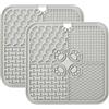 YEICXOH Tappetino per cani con spatola in silicone e spazzola, tappetino per cibo per burro e yogurt, giocattolo per cani, per bagno, allenamento e cura del pelo (2 pezzi, grigio, 20 x 20 cm)