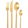 Pintinox Set da 24 Posate Serie Lucky Oro Satinato, Acciaio Inox Nichel free