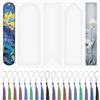 VOSSOT 5PCS Stampi Segnalibri Resina Epossidica Kit Fai Con Stampi Silicone Flessibili 20 Nappe Colorate, Forme Personalizzate Per Segnalibro Creativo, Regalo Artigianale, Artigianato Bambini Adulti