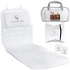Claessonliving Cuscino Vasca da Bagno per Tutto il Corpo (125x43cm) - Cuscino Bago con ventose e Poggiatesta; Supporta Collo, Schiena e Gambe - Incl. Borse per Lavaggio e da Viaggio e Ganci per Asciugatura - Blanco