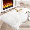 JXLOULAN KYRD Tappeto in finta pelle di agnello, 60 x 90 cm, in finta pelle di agnello {Bianco 75 x 120 cm}