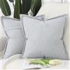 Madizz 2 Pezzi Poliestere Lino Copricuscini con bordo largo Morbido Decorativo Fodere per Cuscino Lusso Stile per Divano Camera da Letto 45x45 cm Viola grigio