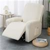 Hearda Copripoltrona Relax Reclinabile Elettrica Universale, Beige Jacquard Fodere per Poltrona Relax 1 Posto, Elasticizzato Copridivano Reclinabile con Tasca Rimovibile
