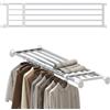 Hershii, scaffale in tensione con aste estensibili in metallo, fai da te, per organizzare, dividere e separare, per armadio, credenza della cucina e bagno, Ivory, 119-190.5cm/46.85-75inches