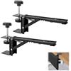 mongtsamz Staffa Supporto Vassoio Pieghevole Tastiera, Metallo Porta Tastiera Estraibile, Prolunga Tavolo Regolabile, Ripiano Scrivania Senza Foratura, Supporto Tastiera PC con Morsetto a C-Clip(2 Pezzi, Nero)