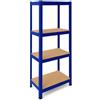 OcioDual Scaffali in Metallo Blu Tiny, Scaffale con Ripiani MDF, Scaffale Modulare, 150x60x30cm, Scaffali Metallici Componibili, Scaffalatura Metallo, Scaffalatura Garage, 240kg