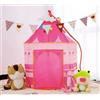 KRUZZEL Tenda giocattolo per bambini, casetta per giocare a forma di castello principessa, colore rosa