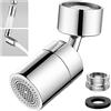 HATANSE Aeratore Rubinetto in Ottone 360° Gradi Rotary Rompigetto Rubinetto Filtro Aeratore con 2 Modalità di Spruzzatura per Rubinetti Filettati M22 / M24 per Cucin