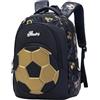 Treer Zaino Scuola Elementare, Zaino Scuola Elementare Bambino, Zainetto Bambina Calcio 3D, Zaino Scuola Media Multicolore Doppio Scomparto, Zaino Scuola e Tempo libero (Oro,XL)