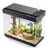 Vehipa Acquario Completo, Acquario per Pesci Rossi da 9L con Umidificatore Intelligente, Display della Temperatura, Vetro Ultra Chiaro, Pompa Silenziosa 3 in 1, Illuminazione a 7 Colori