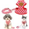 SMALLLEE_Lucky_Store - Set con guinzaglio e Pettorina, per Gatti Piccoli e Cani di Taglia Media, Tessuto Morbido, in Nylon, Colore: Rosso, Taglia S