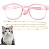 Generico Occhiali da gatto - Occhiali da vista per animali domestici con catena | Divertenti occhiali da vista per cosplay di gatti domestici, copricapo per travestimenti di cuccioli e gattini in maschera per