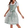 Generic Abito Oktoberfest Donna 2025 Costume Tirolese Dirndl con Grembiule Vestito Tradizionale Donna Oktoberfest per Feste Halloween Carnevale e Party (A01-Green, L)