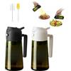 Rusudiy 2 Pezzi Spruzzatore Olio 2 in 1 da 470ml,Bottiglia Olio in Vetro per Cucina,Oliera Spray,Spruzzino,Dosatore,Nebulizzatore,Dispenser per Olio d'Oliva